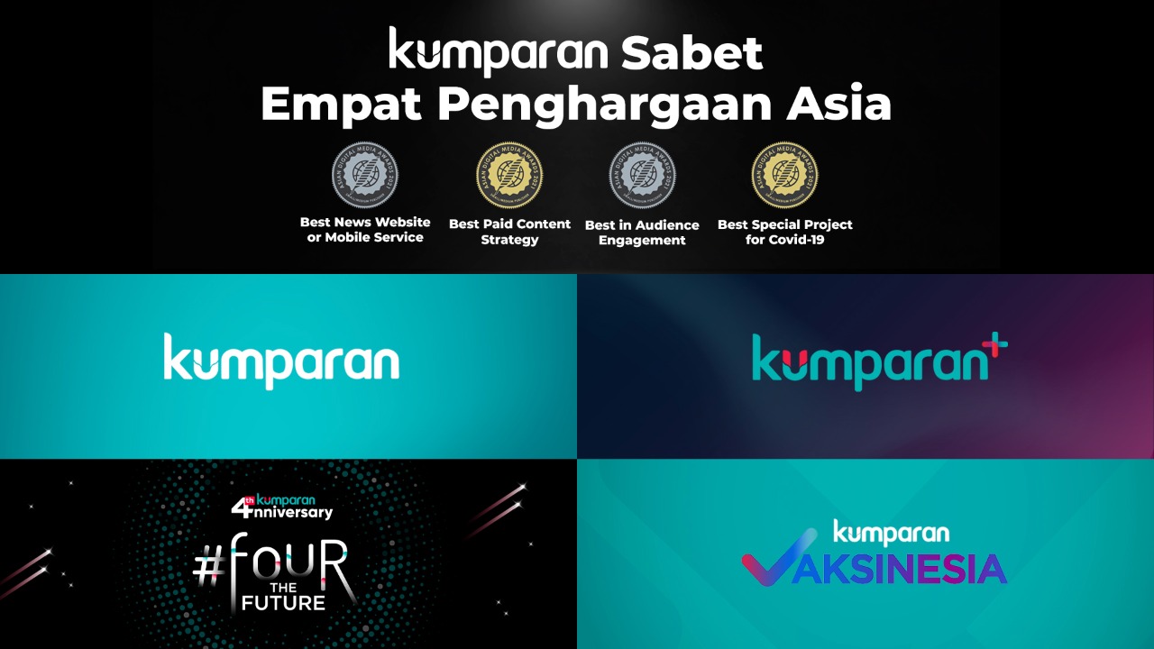 empat kategori dari Asian Digital Media Awards 2021 yang diterima kumparan.