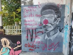 Mural Mirip Wajah Presiden Jokowi, Mata Di Masker Hingga Kepala Bertanduk