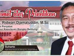 Kepala Dispora Babel Ucapkan Selamat kepada Ridwan Djamaluddin yang Dilantik Sebagai Pj Gubernur Babel