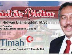 PT Timah Tbk Mengucapkan Selamat kepada Ridwan Djamaluddin yang Dilantik Sebagai Pj Gubernur Babel