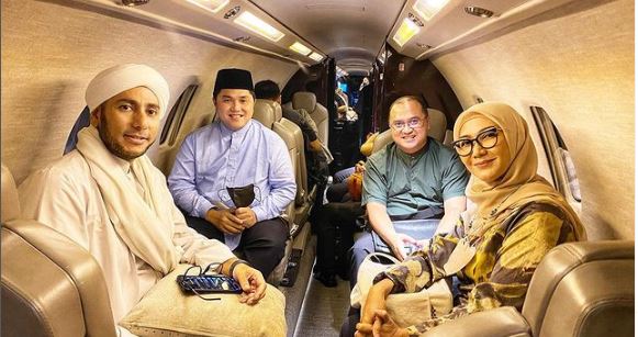 Gubernur Erzaldi dan istri menumpang jet pribadi Menteri BUMN Erick Thohir.