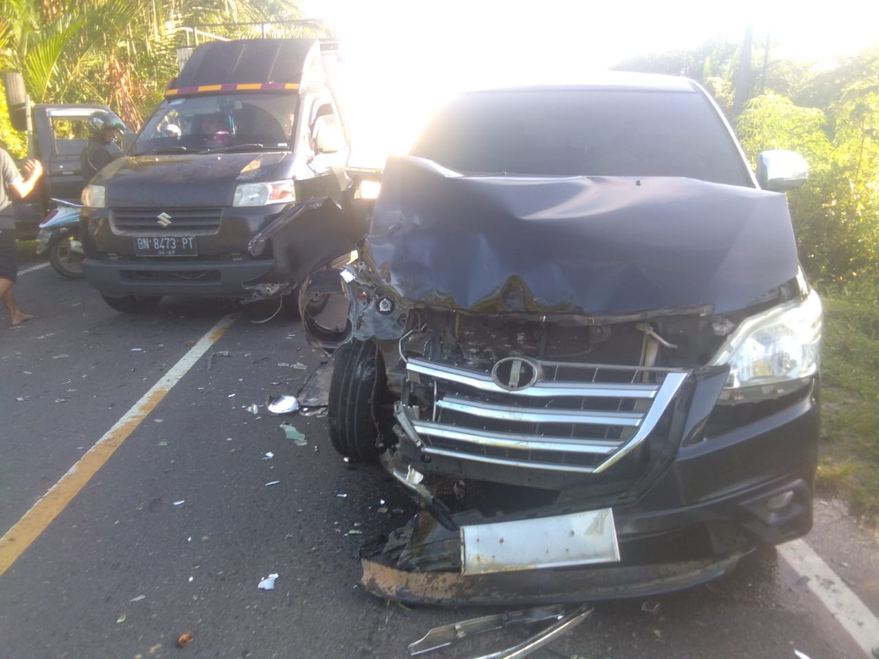 20220622_ Kecelakaan lalu lintas di Ruas Jalan Cambai, Kabupaten Bangka Tengah, Rabu (22/6/2022). (ist)