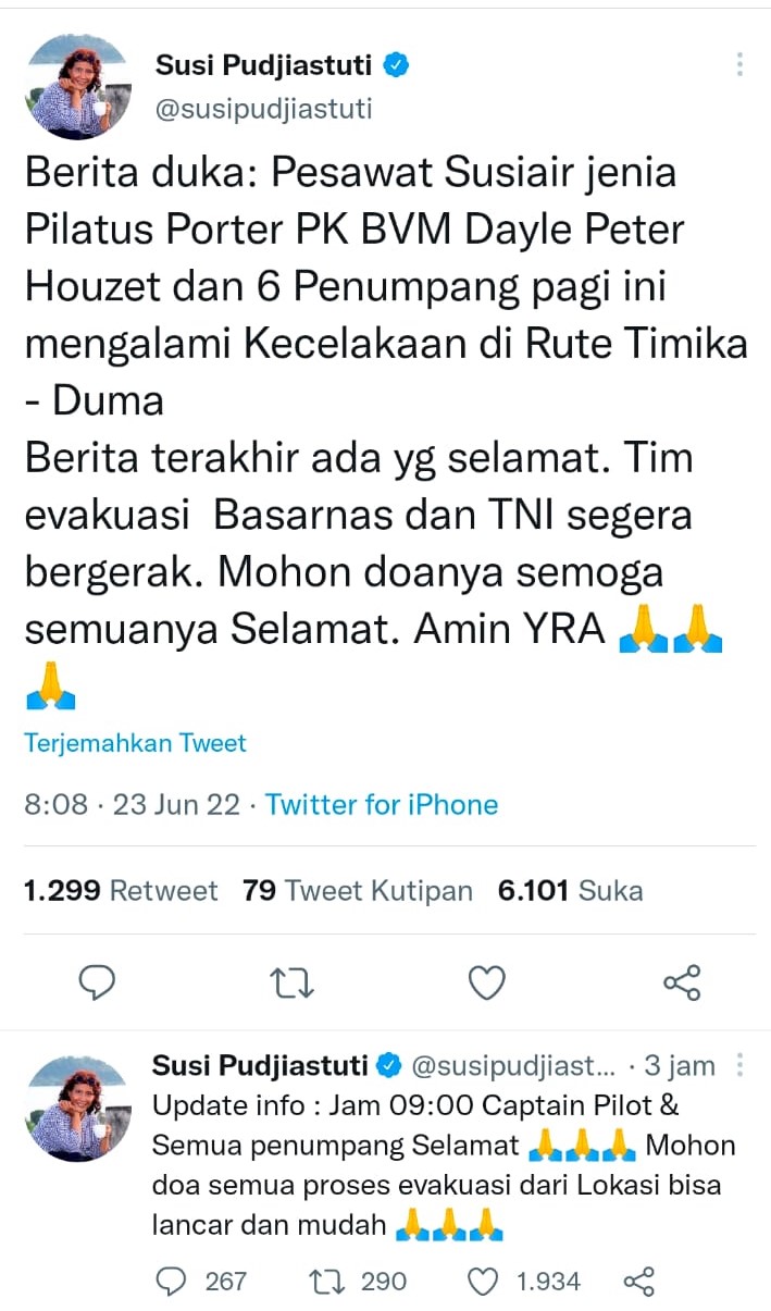 20220623_Akun Twitter @susipudjiastuti. (ist)