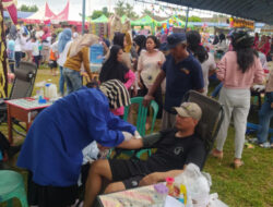 Kemeriahan HUT Ke-3 Kelurahan Keranggan Muntok Bertambah, PT Timah Tbk Berikan Beras untuk Pendonor Darah