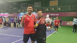 Pelatih dan Atletnya Karyawan PT Timah Tbk Raih Emas Cabor Soft Tennis Beregu Putra di Sea Games