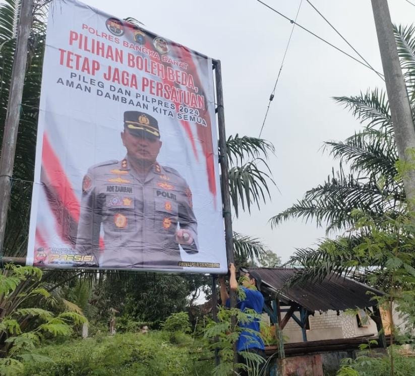Spanduk Polres Bangka Barat, (ist/Humas Polres Bangka Barat)