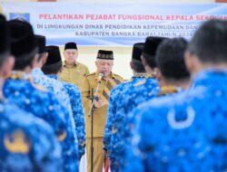 Bupati Bangka Barat Lantik 66 Kepala Sekolah, Ini Pesan Sukirman