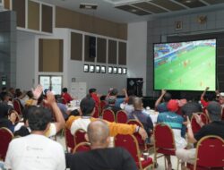 Nobar Semifinal U-23 Indonesia VS Uzbekistan di Graha Timah, Dirut PT Timah Turut Apresiasi Kerja Keras Timnas U-23