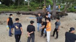Foto : Satreskrim Polres Bangka Barat, olah tempat kejadian perkara (TKP) di Pantai Gelem, Kecamatan Tempilang, Kabupaten Bangka Barat. (dok/Humas Polres Babar)
