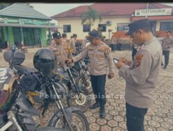 Kapolsek Sungai Selan Cek Kendaraan Dinas Personel, Iptu Sugiyanto : Kendaraan Harus Prima