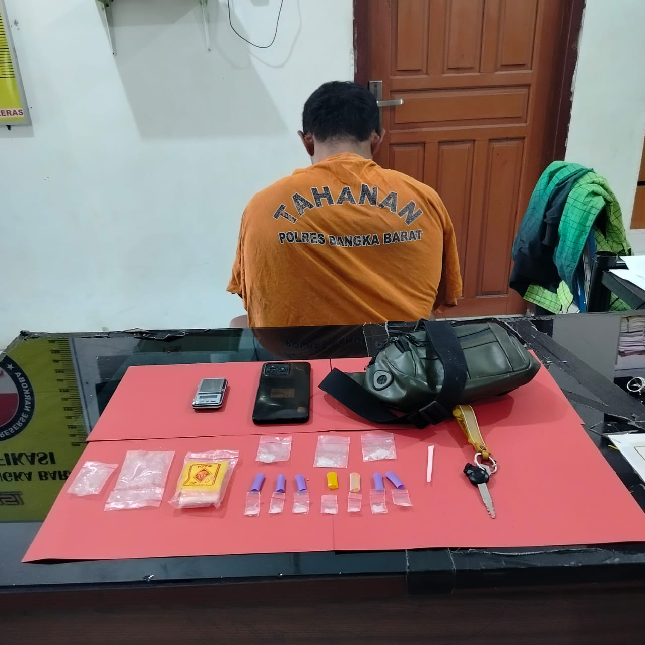 Warga Mentok Simpan 10 Paket Sabu di Dalam Tas