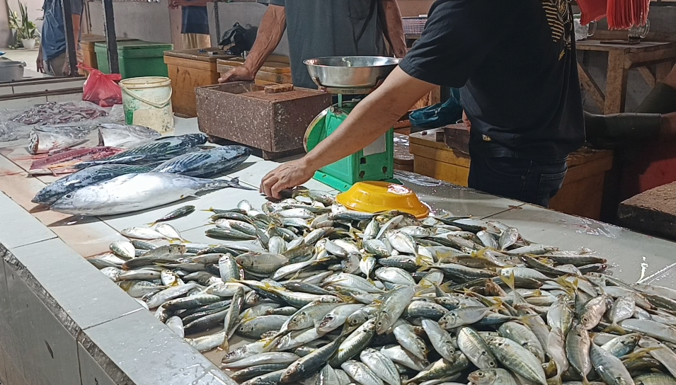 Ikan di Pasar Parittiga, Kabupaten Bangka Barat.