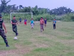 Satgas TMMD Laksanakan Senam Kerja dan Olahraga Bersama Masyarakat Pulau Lepar Toboali