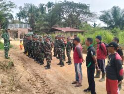 Satgas TMMD Kodim 0432/Basel Berikan Sarana Olahraga dan Perbaharui Tribun Sepak Bola Desa