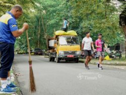 Gotong Royong Jumat Bersih di Taman Sari Sungailiat, Kontribusi PT Timah Wujudkan Ruang Publik yang Sehat