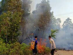 Kebakaran Lahan Kosong di Mentok Dipadamkan dalam 1 Jam, Diduga Akibat Puntung Rokok