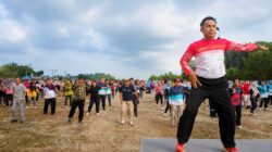Senam Kemerdekaan PT Timah Meriahkan HUT ke-81 RI di Bangka Barat, Ratusan Peserta Antusias Ikut Serta